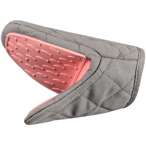Mini maniques de cuisine en silicone, gants de cuisine résistants à la chaleur et anti-brûlures, avec pincement pour la cuisson, la pâtisserie et le barbecue - Rose A (1/5)