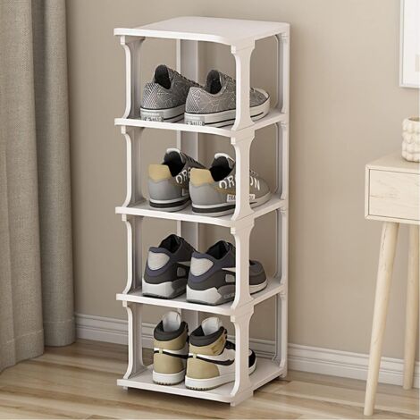 Étagère à chaussures à 5 niveaux, étagère à chaussures multi-niveaux, meuble de rangement pour chaussures, petite étagère à chaussures pour entrée, couloir ou salon (1/5)