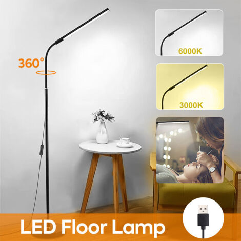 Lampadaire LED orientable à 360° pour la lecture, avec col de cygne et lampe de chevet (Royaume-Uni) (1/5)