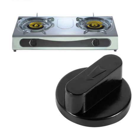 Lot de 5 boutons de commande universels noirs pour four, cuisinière à gaz et gril, pour usage domestique et cuisine. (1/5)