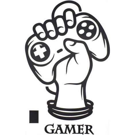 Stickers muraux pour gamers, papier peint gaming en PVC, créatifs, imperméables et amovibles, décorations murales pour chambre de garçon, salon ou chambre à coucher (HIASDFLS). (1/5)