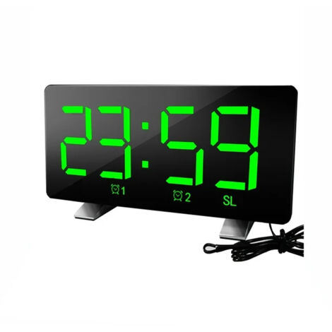Radio-réveil numérique LED avec fonction snooze, double alarme et radio FM. (1/5)