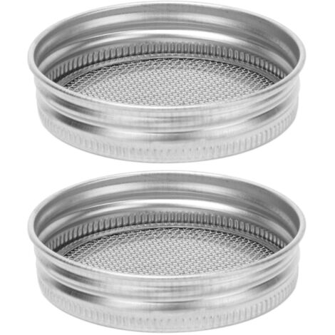 Lot de 2 couvercles filtrants en acier inoxydable pour bocaux à germination standard (1/5)