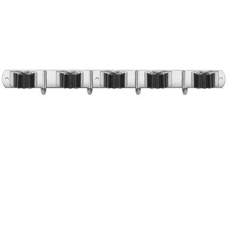 Porte-balai et organisateur, 1 support (5 positions et 4 crochets) - Porte-balai et organisateur, 1 support (5 positions et 4 crochets) (1/5)