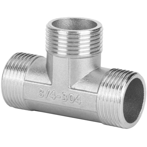 Raccord en T en forme de T, filetage mâle 3/4" vers filetage mâle 3/4" vers filetage mâle 3/4". (1/5)