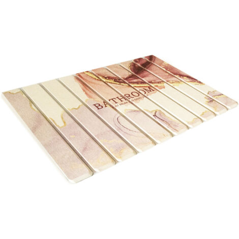 Tapis de bain en pierre de diatomite Tapis de sol de salle de bain antidérapant, ultra-absorbant et à séchage rapide Style épuré Tapis de douche en terre de diatomées pour salle de bain, cuisine (1/5)