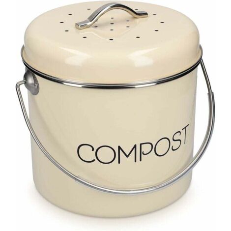 Composteur en acier inoxydable pour cuisine avec filtre à charbon inclus - Composteur en acier inoxydable pour cuisine avec filtre à charbon inclus (1/5)