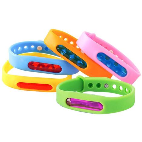 Lot de 5 bracelets anti-moustiques pour enfants et adultes, parfaits pour le camping, la pêche et les voyages. (1/5)