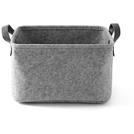 Sac de rangement en feutre Sunrain, panier à linge, panier de rangement en feutre avec poignée, organisateur de placard, boîte de rangement compatible avec vêtements, serviettes et linge de maison (1/5)