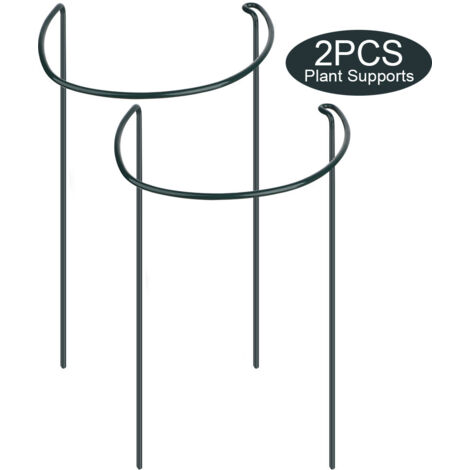 Lot de 2 tuteurs demi-ronds pour plantes d'intérieur, verts, pour le jardin et les fleurs. (1/5)
