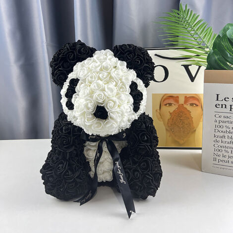 Ours en roses - Cadeau pour elle - Ours en pétales de rose lumineux - Plus de 250 fleurs sur chaque ours - Cadeau idéal pour la fête des mères, la Saint-Valentin ou un anniversaire. Coffret cadeau et (1/5)