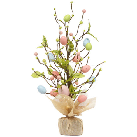Décorations de Pâques, guirlandes lumineuses LED, œufs de Pâques, scènes décoratives pour sapin, ornements de bureau (1/5)