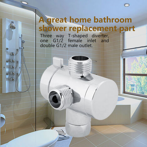 Adaptateur de robinet inverseur à 3 voies pour pommeau de douche ABS - Accessoire de salle de bain (1/5)