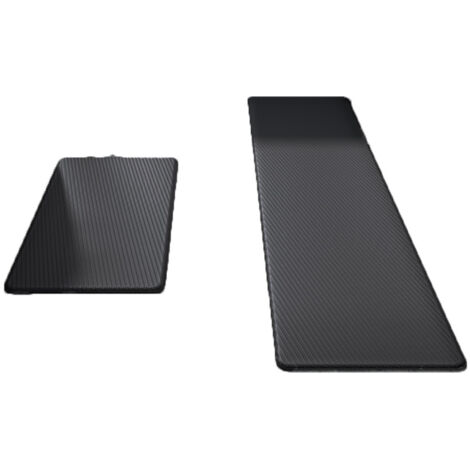 Tapis de cuisine en similicuir PVC - Noir élégant - 45 x 150 cm - Tapis de cuisine en similicuir PVC - Noir élégant - 45 x 150 cm (1/5)