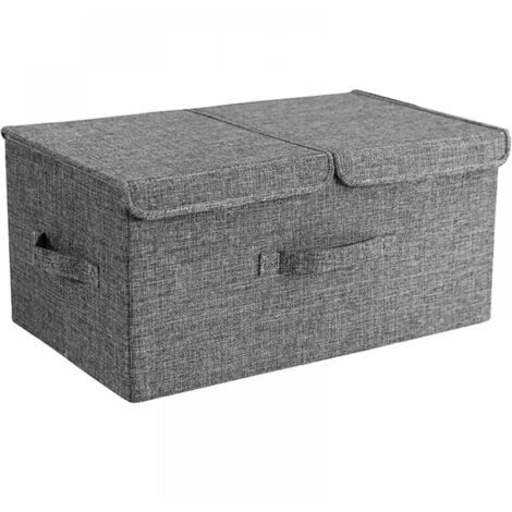 Boîte de rangement extra large avec couvercle et compartiments, 50 x 30 x 25 cm, 2 pièces (1/5)