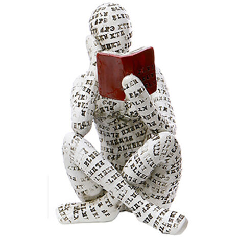 Statuette de femme lisant en résine, représentant une penseuse, sculpture d'art abstrait moderne pour la décoration. (1/5)