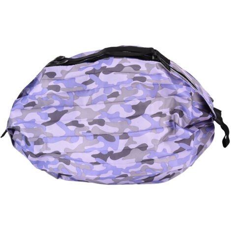 Sac de rangement grande capacité, sac de voyage à bandoulière unique, imperméable, sac de courses pliable et portable, camouflage violet (1/5)