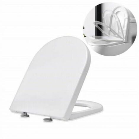 Abattant de toilette avec système anti-chute et lunette de toilette blanche pour salle de bain (1/5)