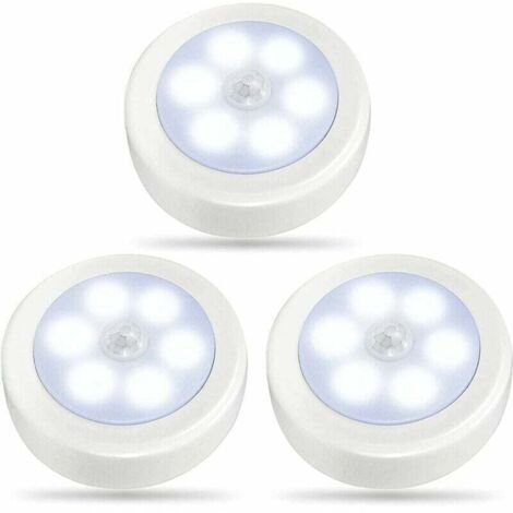 Détecteur de mouvement LED blanc froid à piles pour armoire intérieure (lot de 3) (1/5)