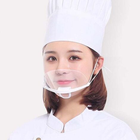 10 visières de protection réutilisables blanches - Couvre-bouche et nez - Protection du visage anti-salive et anti-éclaboussures pour hommes et femmes, Arcenciél (1/5)