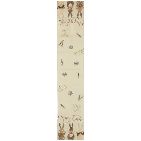 Chemin de table en lin style rustique printanier pour Pâques, idéal pour une fête champêtre à la maison ou dans une cuisine. Décoration de table rustique et printanière pour Pâques. Parfait pour une f (1/5)