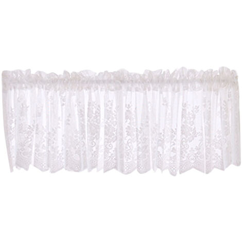 Cantonnières en dentelle blanche semi-transparentes à broderies florales pour cuisine, salle de bain, salon (1/5)