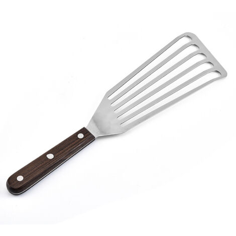 Spatule à poisson de cuisine antidérapante en acier inoxydable, idéale pour griller, soulever et frire. (1/5)