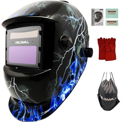 Casque de soudage à assombrissement automatique à énergie solaire True Color avec 2 capteurs de filtre pour soudage à l'arc MIG, TIG et MAG WM-110 (1/5)