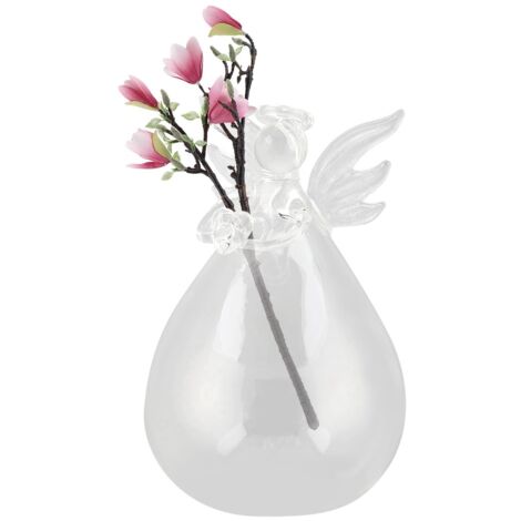 Vase en verre transparent fait main, style Angle, contenant à fleurs, décoration pour la maison ou le bureau (1/5)
