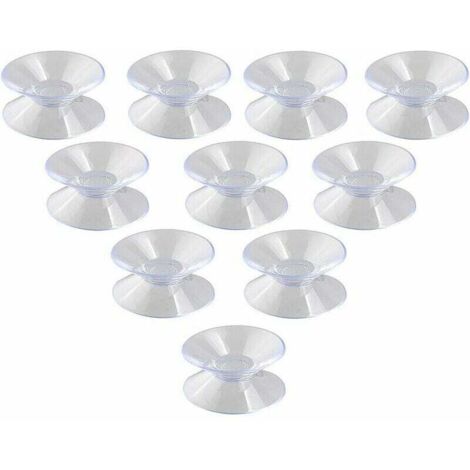 Lot de 10 ventouses double face en PVC pour verre et plastique, 30 mm - Lot de 10 ventouses double face en PVC pour verre et plastique, 30 mm (1/5)