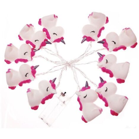 Guirlande lumineuse de 1,5 m (5 pi) à 10 LED pour chambre de fille, fonctionne sur piles, guirlande féérique idéale pour décorer une chambre d'anniversaire (licorne) (1/5)