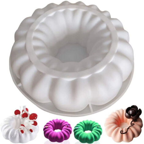 Moule en silicone pour gâteau couronne de fleurs, moule à gâteau, moule à pâtisserie, moule à gâteau couronne, outil de cuisine décoratif à faire soi-même (1/5)