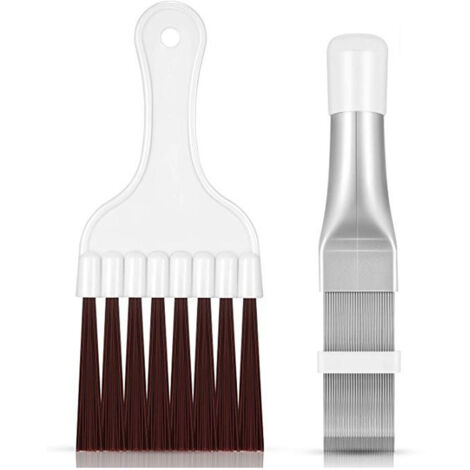Peigne de climatisation, peigne à ailettes de climatisation, peigne de nettoyage de condenseur (2 pièces), peigne à ailettes de condenseur de climatisation, brosse de nettoyage pour serpentin de conde (1/5)