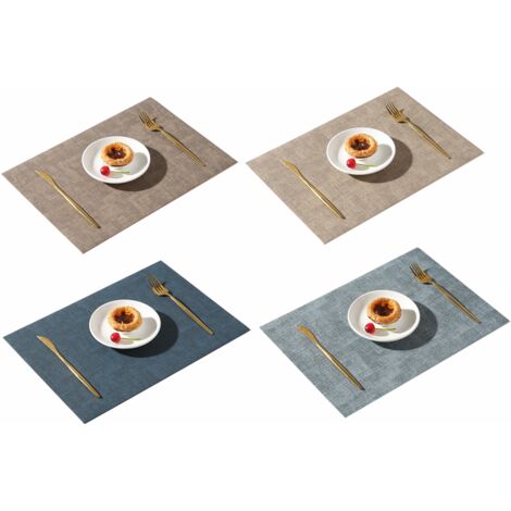 Ensembles (4 pièces), nappes lavables et antidérapantes, dessous de plat résistants à la chaleur et à l'argile, récupérateurs et rondelles anti-salissures, sets de table pour la cuisine, argent, argen (1/5)