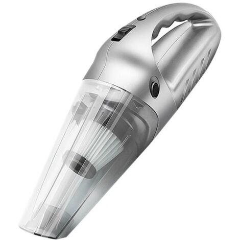 Aspirateur de voiture sans fil portable - gris argenté avec câble de chargement USB (1/5)
