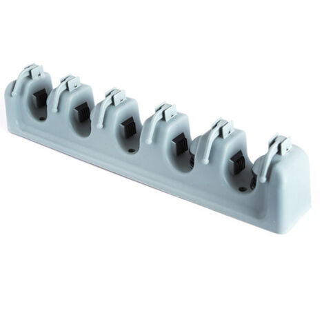 Le porte-balai comporte 5 positions fixes et 6 crochets, ce qui facilite son installation murale et le rend pratique pour organiser votre garage ou votre placard. (1/5)