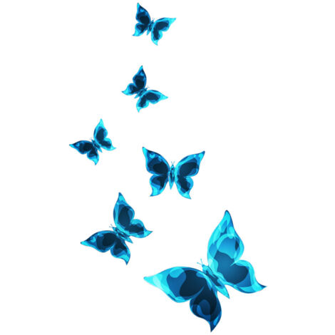 Sticker mural papillon bleu phosphorescent pour la décoration du salon et de la chambre (1/5)