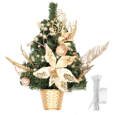 Sapin de Noël de bureau, mini sapin de Douglas artificiel, centre de table pour la décoration de bureau, convient à la décoration de la maison et du bureau. (1/5)
