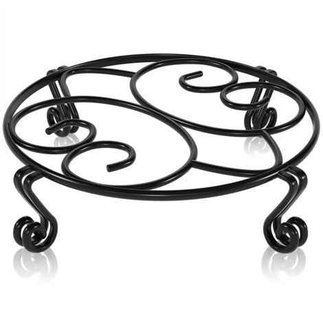 Support en métal pour pots de fleurs, support pour plantes d'intérieur, présentoir à plantes - noir (1/5)