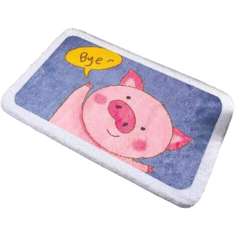 Tapis d'intérieur antidérapant et coloré pour porte d'entrée, motif cochon rose, version épaisse 40 x 60 cm (1/5)