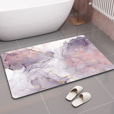 Tapis de bain super absorbant et à séchage rapide, design ultra-fin, peut être placé sous la porte, dessous en caoutchouc antidérapant. (1/5)