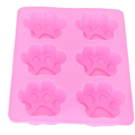 Moule à six compartiments en forme de patte de chat rose, moule à pain au chocolat, pour la pâtisserie artisanale (1/5)