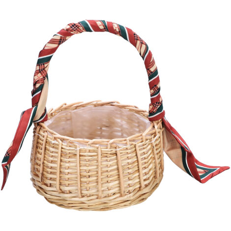 Panier à fleurs, panier de rangement décoratif en osier tressé à la main pour pique-nique, panier de rangement pour pique-nique à la maison (1/5)