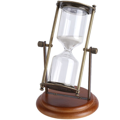 Sablier rotatif en métal de 15 minutes, objet de décoration de bureau, cadeau pour la maison, bronze. (1/5)