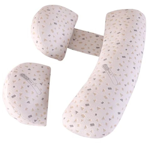 Oreiller en forme de U pour dormir sur le côté pendant la grossesse - Oreiller double usage gris perle (1/5)