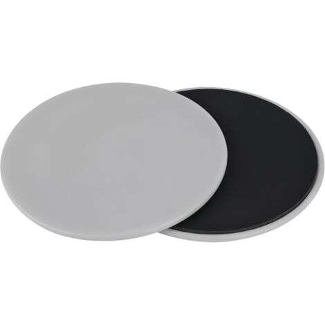 Disques de glisse - Lot de 2 - Matériau ABS - Double face - Convient pour le yoga et le Pilates - 18 cm gris (une paire de disques gris) (1/5)