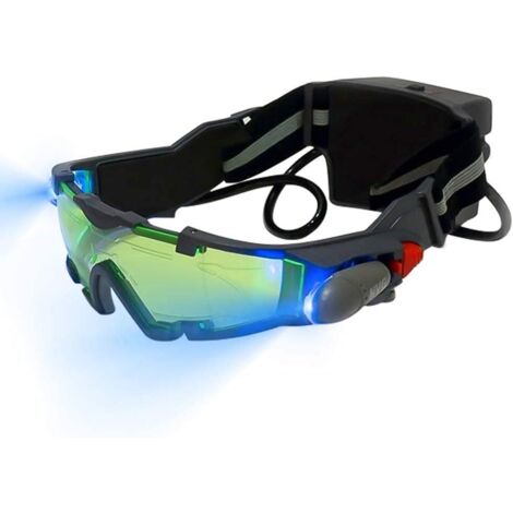 Lunettes de protection pour enfants - Paire unique - Verres verts - Lumières LED réglables - Adaptées au sport et aux jeux - Taille unique (1/5)
