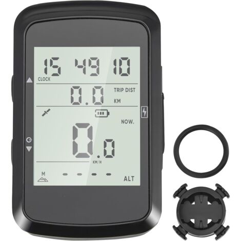 Compteur GPS pour vélo - 1 unité - Écran 2,4 pouces - Navigation multi-satellites - Étanche, convient aux VTT et aux vélos de route (GPS noir (anglais)) (1/5)