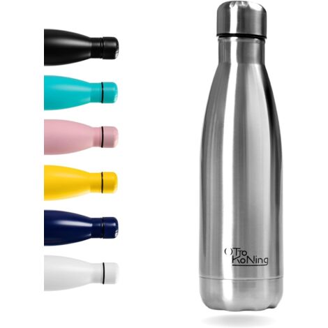 Bouteille isotherme 500 ml - Acier inoxydable à double paroi - Maintient l'eau chaude pendant 12 heures et froide pendant 24 heures - Étanche et sans BPA - Convient pour le sport, le bureau et les voy (1/5)