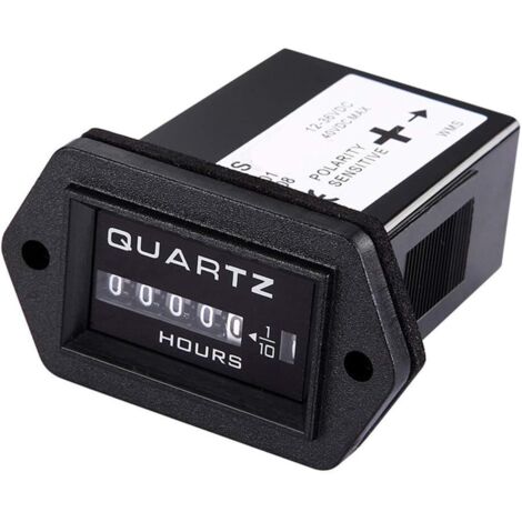 Minuterie mécanique - 1 pièce - Matériau plastique - Suivi moteur - Convient aux tracteurs, navires et camions - 12 V à 36 V (minuterie SYS DC12-36V avec broche coudée) (1/4)